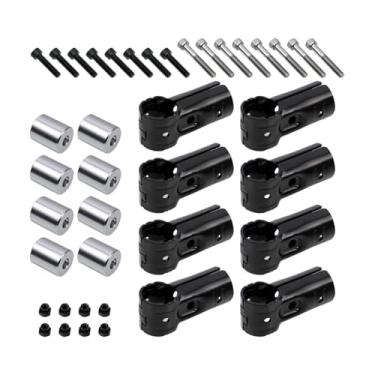 Imagem de NITAGO 8 Peças de Grampos de Trilho Final, Grampos de Cerca de Elo de Corrente, Suporte de Substituição, Conectores de Tubo Multifuncionais, Conexões de Tubo