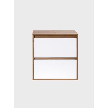 Imagem de Gabinete para Banheiro 60cm Mdf Branco Dubai - On Móveis, Freijo