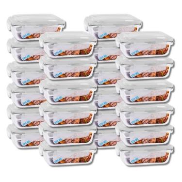 Imagem de Kit Pote Hemertico Vidro Frezzer Micro-ondas Organizador 370ml Jogo 24