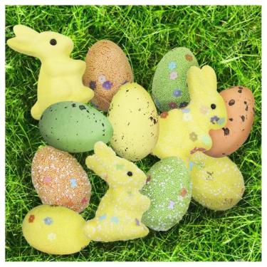 Imagem de Kit Enfeites Decorativos Páscoa 9 Coelhinhos Com Ovos Decorados - Gici