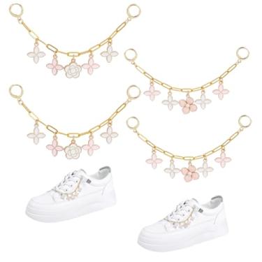 Imagem de OLYCRAFT Conjunto de corrente de bota decorativa, 4 peças, acessórios para botas, tênis, decoração de festa faça você mesmo, Latão, Sem Pedra Preciosa