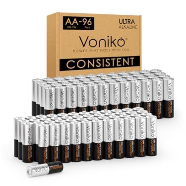 Imagem de Voniko Pilhas AA Pacote com 96 - Bateria alcalina dupla A - Baterias de 1,5 V ultra duradouras e à prova de vazamento - Vida útil de 10 anos