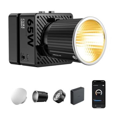 Imagem de ULANZI EC65 Luz de Vídeo LED - Mini Luz COB 65W Bi-Color Portátil com Controle por APP, 2700K-6500K CRI≥95 Montagem Bowens, Spot Contínuo para Câmeras, DSLR e Tripés