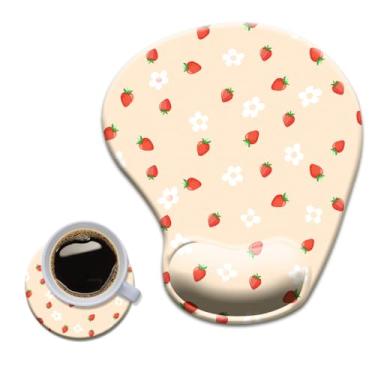 Imagem de HOPONY Mouse pad de gel para descanso de pulso - mousepad ergonômico para escritório com suporte de pulso - antiderrapante, acessórios de mesa de design para decoração de casa e jogos 104