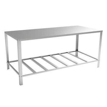 Imagem de Mesa Inox Paneleiro 90cm Industrial Prateleira Panelas - Technox Comér