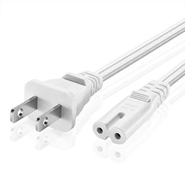Imagem de TNP Cabo de alimentação universal de 2 pinos (3 metros) – NEMA 1-15P para IEC320 C7 18AWG Figura 8 conector espingarda CA Cabo tomada tomada tomada (branco) compatível com Apple TV, PS4, LED HDTV