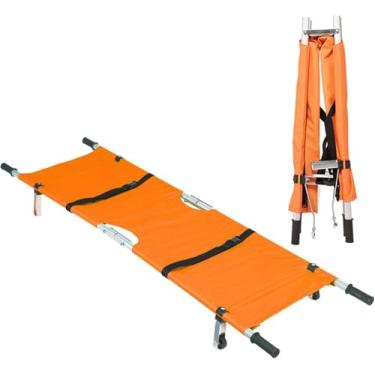 Imagem de Maca Portátil Dobrável Para Emergência Médica Tabela De Metal Ambulância à Prova D'água Oxford Cloth Maca Transporte Seguro De Paciente Com Roda, D