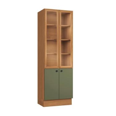 Imagem de Cristaleira Kappesberg Pixel 4 Portas Canela/verde Frevo 70cm