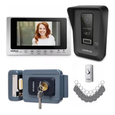 Imagem de Kit Videoporteiro WiFi wT7 Lite Intelbras Acesso por QR Code, Fechadur