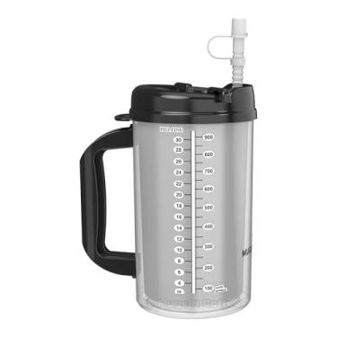 Imagem de Caneca hospitalar de parede dupla com palha – Tampa e alça pretas – Canecas N Coffee