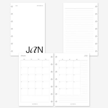 Imagem de MAY PAPER CO. 2026 Mini agenda feliz mensal com refil de agenda, mês em duas páginas, para mini notebook HP de 7 discos, 4,6 x 7 (meses separáveis, início de segunda-feira)