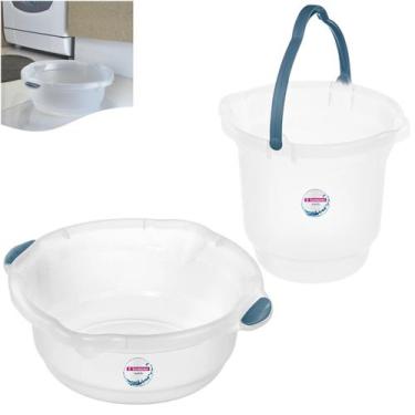 Imagem de Kit Balde 12 Litros Bacia Plástica Para Limpeza De Casa Lavanderia - S