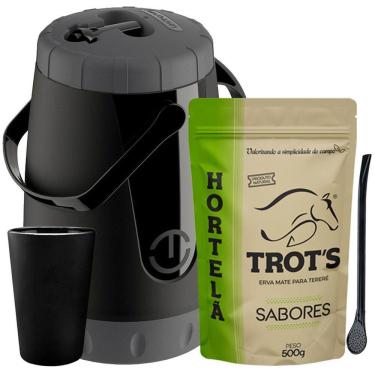 Imagem de Kit Tereré Trot`S Garrafa Cuia Bomba E Erva Hortelã
