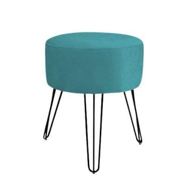 Imagem de Puff Puf Banqueta Redondo Magnus Azul Turquesa Aramado - Decore.Com