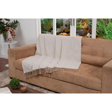 Imagem de Manta Xale Para Sofá 1,4x2,2m Tear Artesanal Decorativa - La casa pari