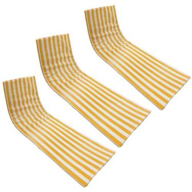 Imagem de Colchão De Espreguiçadeira De Piscina Dupla-face Amarelo 3un - DreamIn