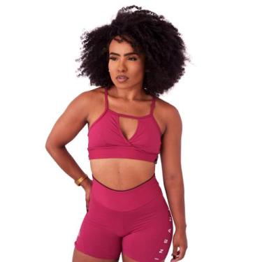 Imagem de Top Fitness Feminino Suplex Insanity Emily, GG, Vinho