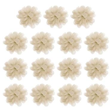 Imagem de YELARXI Flores de chiffon, apliques de tecido de costura, apliques de flores de chiffon - adequado para (mulheres/artesanato faça você mesmo/tiaras/acessórios de cabelo/casamento/festa/corsage) 5 cm
