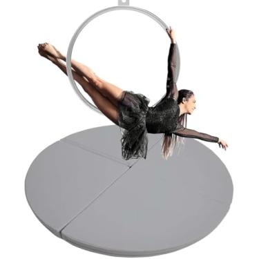 Imagem de Tapete De Aro Aéreo Redondo Para Academia Em Casa, 120/140/150/160/180 / 200cm Tapete De Pole Dance Tapete De Exercícios De Ginástica De Ioga, Tapete De Proteção De, Grey, 120cmx3cm(47"x1.2")