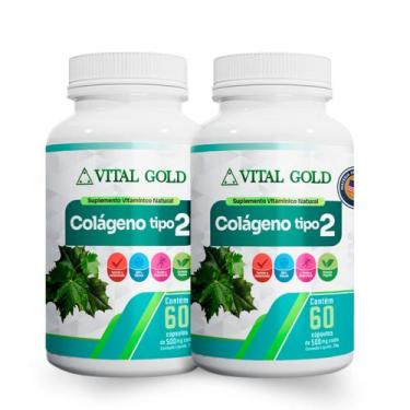 Imagem de COLÁGENO TIPO 2 - 500mg (60 Cápsulas) VITAL GOLD, 02 Unidade
