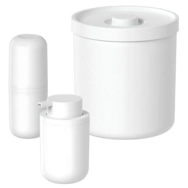 Imagem de Kit Para Banheiro Lixeira 6l + Porta Sabonete 300ml + Porta Escova - Ou Branco