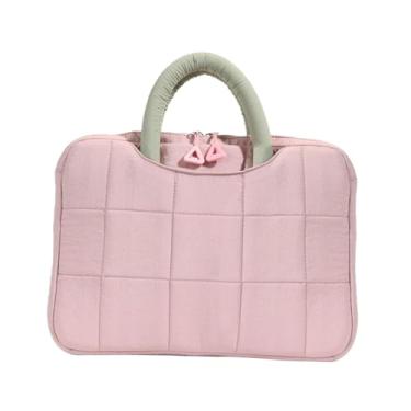 Imagem de KiBcsLic Pasta para laptop feminina, bolsa de transporte para computador, zíperes suaves, casual, estilosa, bolsa para notebook, para trabalho e deslocamento