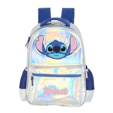 Imagem de Mochila De Costas Stitch Holográfica Prata Luxcel
