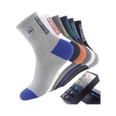 Imagem de Meias Esportivas Masculinas De Algodão Respirável Até O Meio Da Pantur