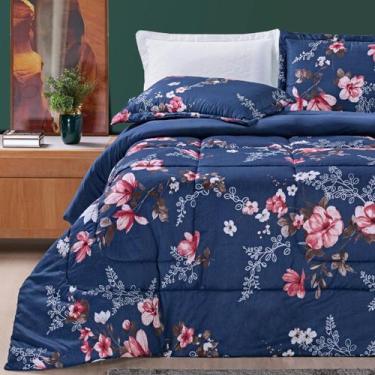 Imagem de Cobertor Queen Size Grosso 200 Fios Nyla Dupla Face Estampado Luxuoso 
