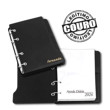 Imagem de Agenda Diária 2026- A5 Em Couro Preto
