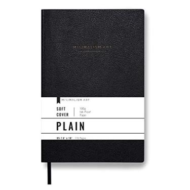 Imagem de Arte de minimalismo, caderno de capa macia, Composição B5 tamanho 7,6 x 10 polegadas, página lisa em branco, 192 páginas, couro PU fino, papel grosso premium - 100 gsm, projetado em São Francisco, Preto