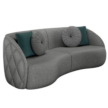 Imagem de Sofá 3 Lugares Para Sala Living Olimpo 288 cm M03 Linho Chumbo - Lyam Decor