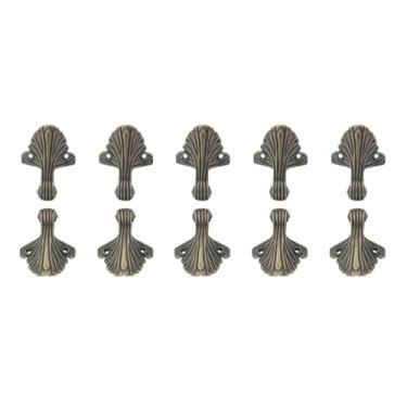 Imagem de JianLing 10 peças de protetores de canto de metal colorido de cobre retrô com parafusos e pequenos pés de leque para joias, caixas de presente, caixas de madeira e caixas de armazenamento de