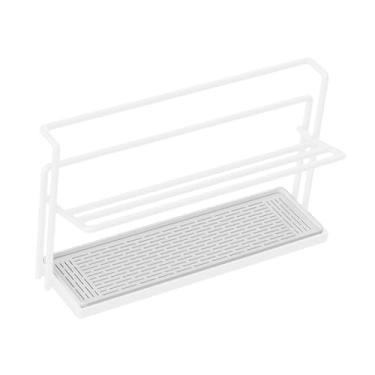 Imagem de ＫＬＫＣＭＳ Escorredor de copos, suporte para armazenamento de copos para pia de cozinha, organizador de canecas portátil, fácil de limpar, à prova de ferrugem e, Branco