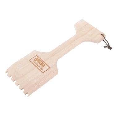 Imagem de Rocky Mountain Goods Raspador de madeira Omaha – sem cerdas – para churrasqueira ou defumador – Design resistente – Ótimo para limpar grades – Laço de couro para pendurar – 33 cm de comprimento