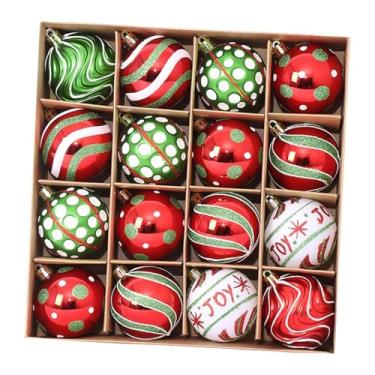 Imagem de IEUDNS Enfeites de bola de Natal 2,36'' Elegante decoração de Natal à prova de estilhaçamento Bola vermelha, verde e branca para decoração de festas