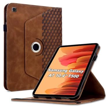 Imagem de Varohix Capa para Samsung Galaxy Tab A7 10,4 polegadas modelo 2020 (SM-T500/T505/T507), capa protetora de couro PU com rotação de 360 graus com hibernar/despertar automático, suporte para cartão e