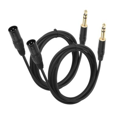 Imagem de Cabo adaptador SZLLIYxs XLR macho para 1/4 TRS estéreo de 2 m, pacote 