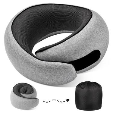 Imagem de Almofada de pescoço de viagem 4litamz 100% viscoelástica com enchiment