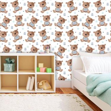 Imagem de Papel de Parede Infantil Auto Adesivo Lavável Teddy Urso