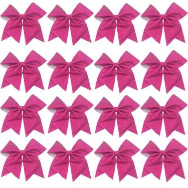 Imagem de Cheer Hair Bows Hipcheer Glitter HotPink para meninas x16