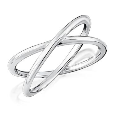 Imagem de FLORA ANEL FEMININA PRATA 925 MODELO FORMA DE X MODERNO E VERSÁTIL (22)