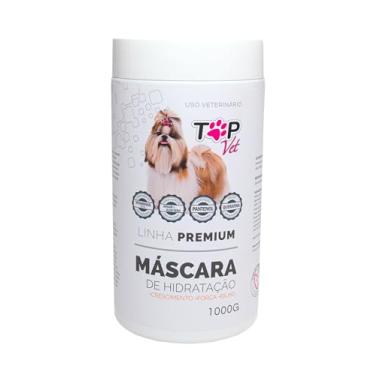 Imagem de Top Vet Premium Máscara de Hidratação para Cães e Gatos, com Queratina, Óleo de Argan, Aloe Vera e Pantenol, Linha Premium, 500g e 1000g (1 kg)