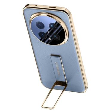 Imagem de HAOMRIYL Capa para Honor Magic 8 Pro/8, capa de couro com suporte de pulseira, capa de proteção completa de lente galvanizada à prova de choque, azul, 8