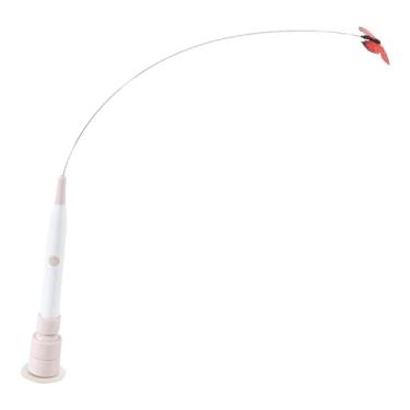 Imagem de IEUDNS Brinquedo Elétrico Interativo para Gatos, Leve e, em Formato de Borboleta, Ideal para Exercícios e Brincadeiras de Gatinhos, Rosa Branco