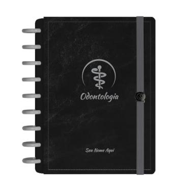 Imagem de Caderno De Disco Iscool Inteligente Personalizado 140 Folhas Profissões Preto Prata Odontologia Médio M+