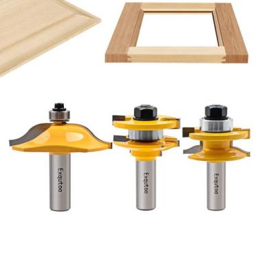 Imagem de Router Bit Set Exqutoo Raised Panel Cabinet Door 3 unidades