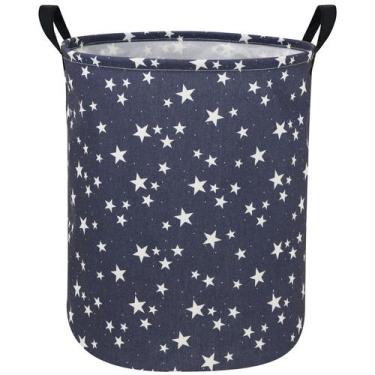 Imagem de Cesto de roupa suja Sanjiaofen 50x40cm Dobrável Blue Star