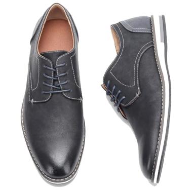 Imagem de Sapato social masculino Oxford – Sapatos de couro casuais formais clássicos com cadarço para negócios, casamento e uso diário, 4161-preto, 45