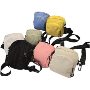 Imagem de Shoulder Bag Feminina Transversal Compacta de Pano – Bolsa Leve, Moderna e Casual com Alça Ajustável e Fechamento em Zíper | Ideal para Trabalho, Faculdade e Viagens (Azul)